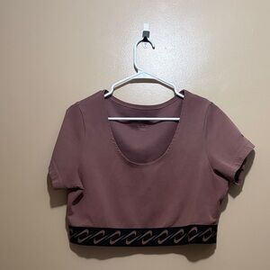 Nike Mauve Crop Top with Black Accents